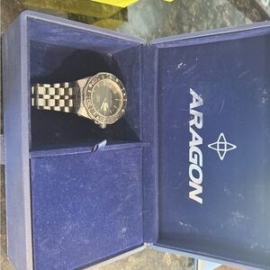 ARAGON Black and Silver Men's Watch